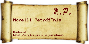 Morelli Petrónia névjegykártya